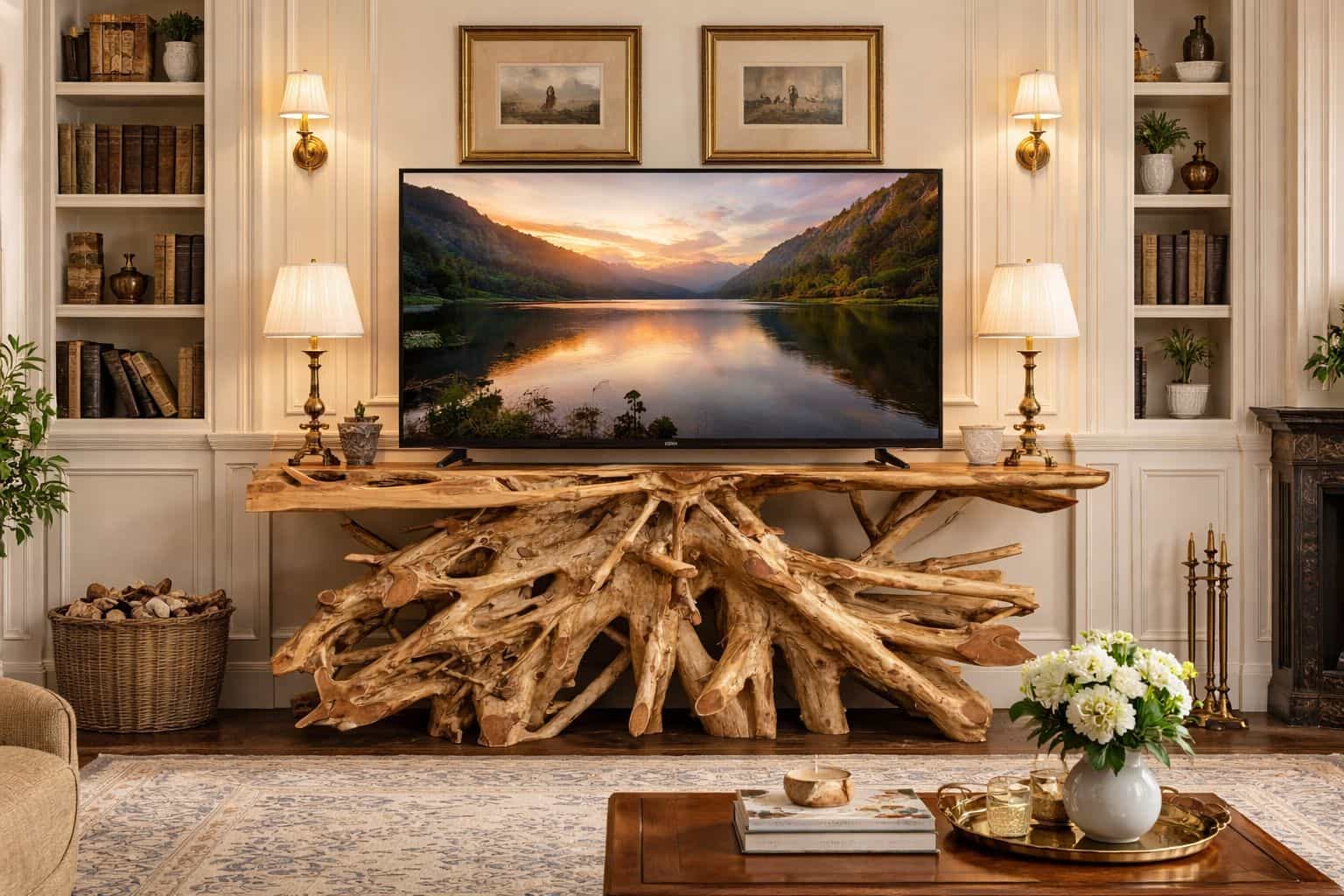 Teak Root Console Tables